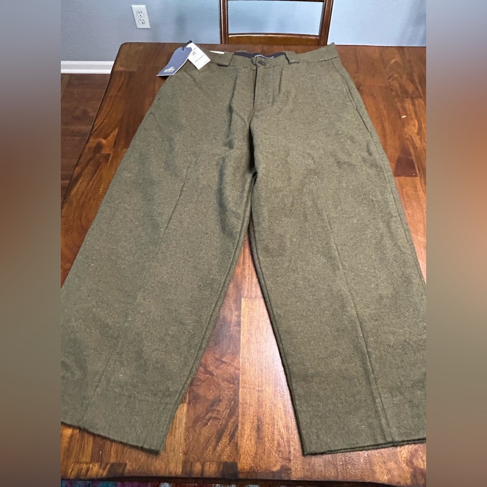 Levi's Made & Crafted NWT Men's Highline Cropped Wool Trouser Size 32 Green